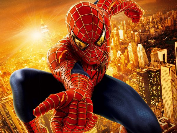 spider-man, город, супергерой, человек-паук