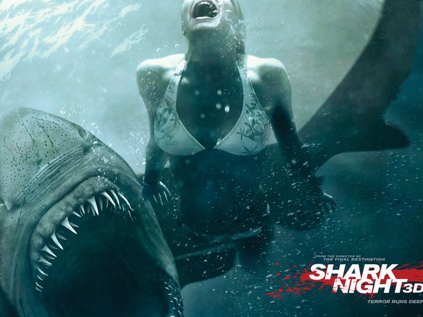 акула, вода, девушка, ужас, челюсти в 3d