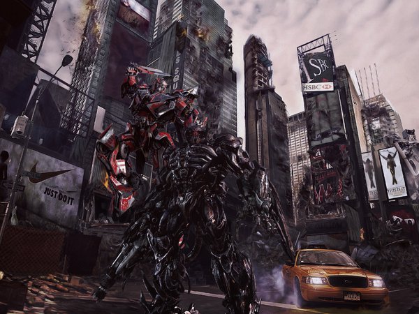optimus prime, transformers 3, город, десиптикон, оптимус прайм, разрушенный, трансформеры