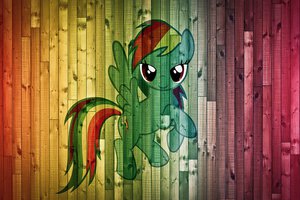 Обои на рабочий стол: my little pony, Rainbow Dash, доски, пони, фон