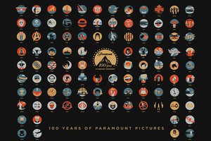 Обои на рабочий стол: 100 Years Anniversary, 100 лет, art, movies, Paramount Pictures, кино, Парамаунт Пикчерз, фильмы