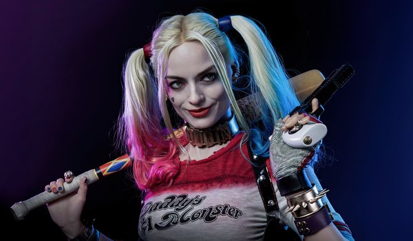 Обои на рабочий стол: girl, harley quinn, mad