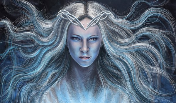 Обои на рабочий стол: Galadriel, the lord of the rings, арт, взгляд, властелин колец, волосы, Галадриэль, девушка, кино