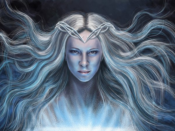 Galadriel, the lord of the rings, арт, взгляд, властелин колец, волосы, Галадриэль, девушка, кино