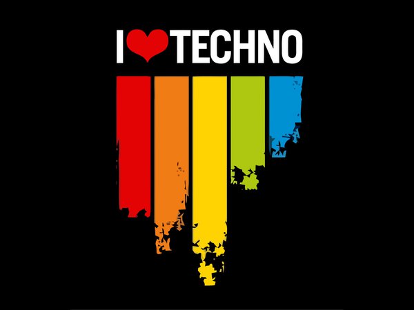 love, music, techno