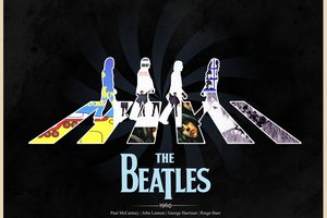 Обои на рабочий стол: Abbey Road, John Harrison, John Lennon, Paul McCartney, Ringo Starr, rock, the beatles, обложки альбомов