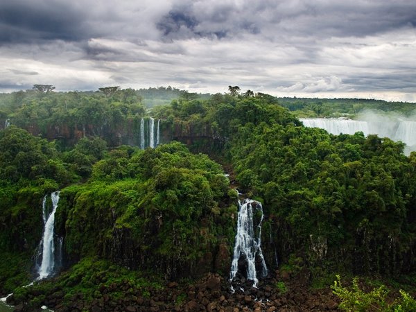 водопады, джунгли, игуасу, лес, природа, реки