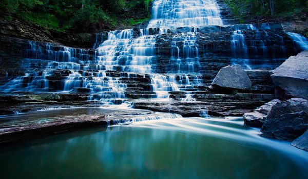 Обои на рабочий стол: Albion Falls, Hamilton, Ontario, водопад, каскад