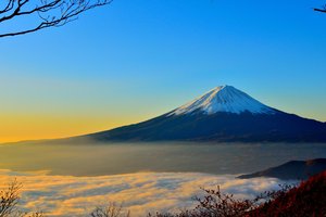 Обои на рабочий стол: гора, небо, природа, япония