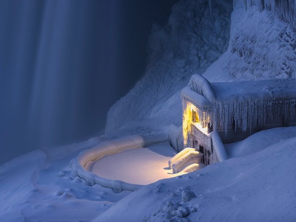 canada, Niagara Falls, Ontario, водопад, зима, канада, Ниагарский водопад, Онтарио, смотровая площадка, снег, сосульки