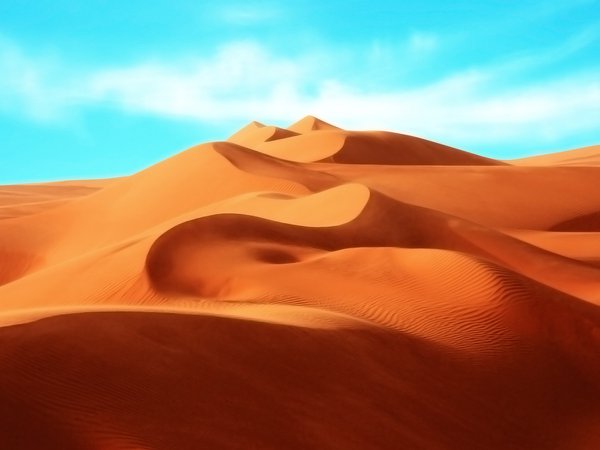 бархан, волна, песок, пустыня