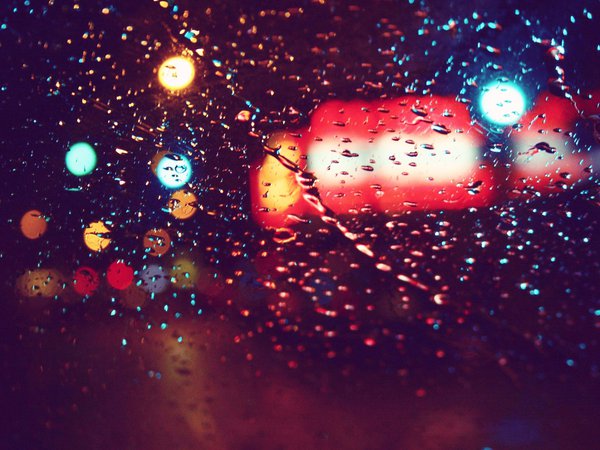 дождь, капли, капли на стекле, тёмный