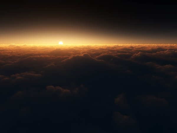закат, облака, солнце