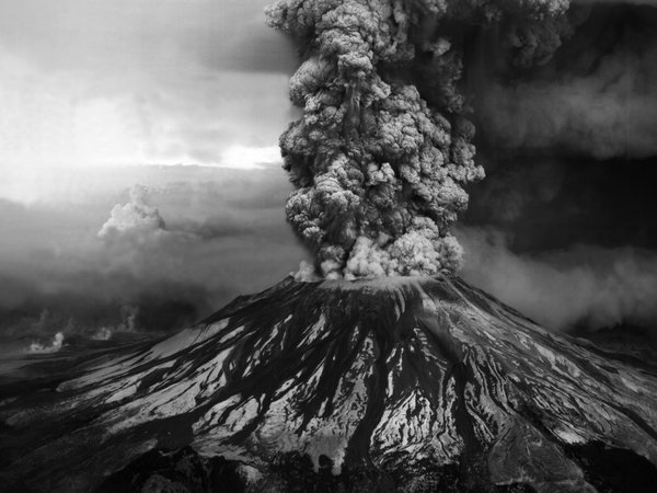 вулкан, дым, извержение