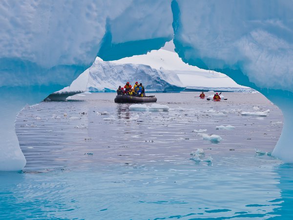 антарктида, лед, лодка