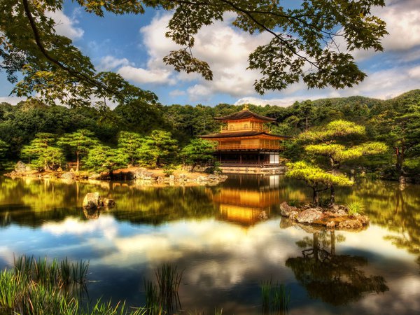 дом, озеро, япония