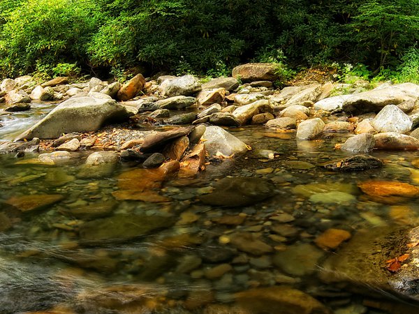 камни, река