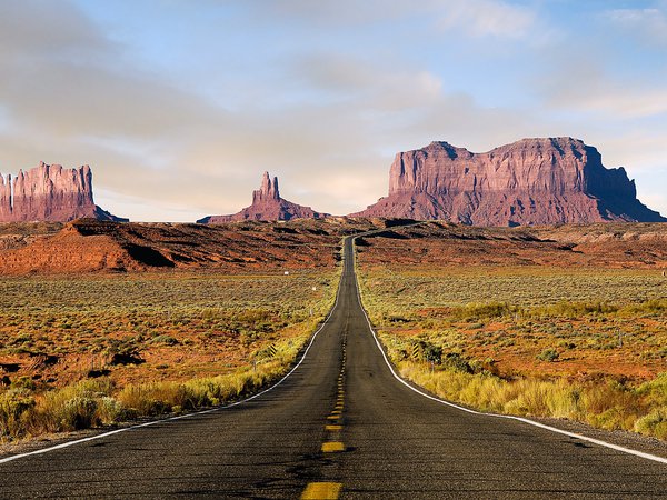 горы, дорога, пустыня