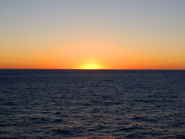 закат, море