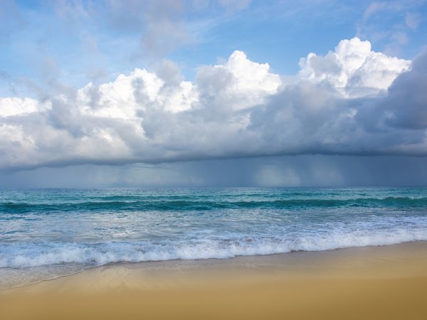 beach, blue, sand, sea, seascape, summer, wave, волны, лето, море, небо, песок, пляж