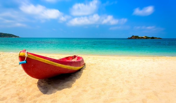 Обои на рабочий стол: beach, blue, boat, sand, sea, seascape, summer, wave, волны, лето, лодка, море, песок, пляж