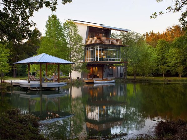 architecture, boat, forest, grass, house, lake, nature, plants, reflections in water, sky, trees, архитектура, деревья, дом, лес, лодка, небо, озеро, отражения в воде, природа, растения, трава