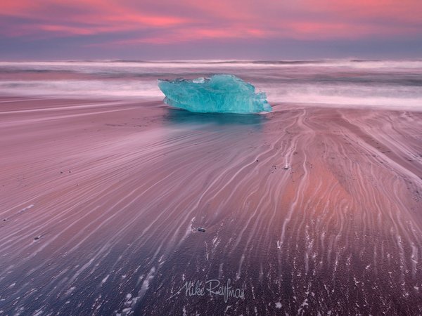 исландия, лед, пляж, природа, свет