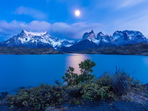 Chile, Patagonia, Torres del Paine, озеро, рассвет, утро, чили