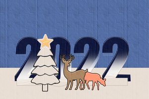 Обои на рабочий стол: 2022, елка, новый год, олени