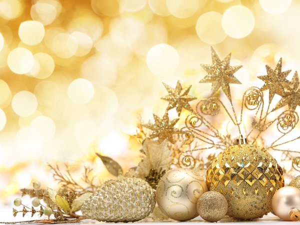 christmas, new year, блестки, боке, декорации, елочные, звезды, золотые, игрушки, новый год, праздники, рождество, узоры, украшения, шарики, шары, шишки