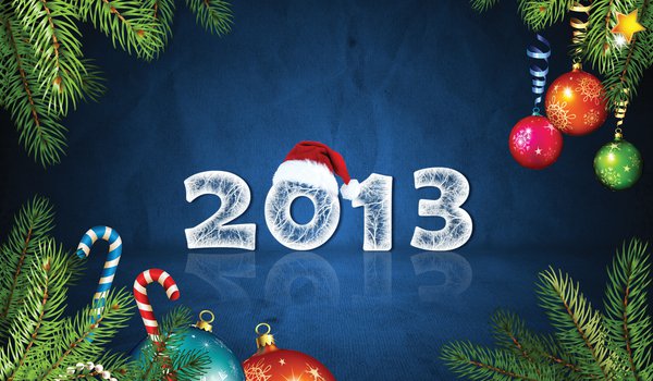 Обои на рабочий стол: 2013, Happy New Year 2013, новый год, праздник, шапка