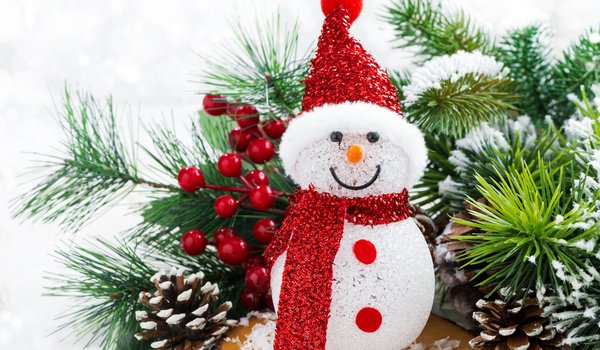Обои на рабочий стол: christmas, decoration, snowman, tree