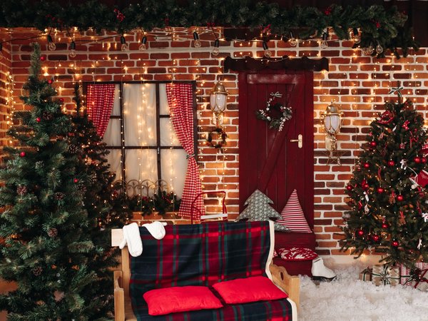 christmas, decoration, design, fir tree, gift box, interior, new year, room, елка, новый год, подарки, рождество