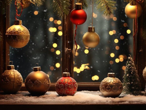 background, balls, bokeh, christmas, decoration, golden, happy, merry, new year, red, tree, новый год, рождество, фон, шары