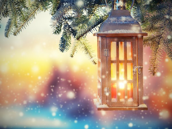 candle, christmas, decoration, holiday celebration, lantern, merry christmas, snow, Xmas, елка, новый год, рождество, снег, украшения, фонарь