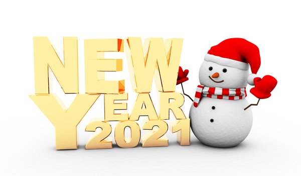 Обои на рабочий стол: 2021, happy, new year, snowman, новый год, снеговик