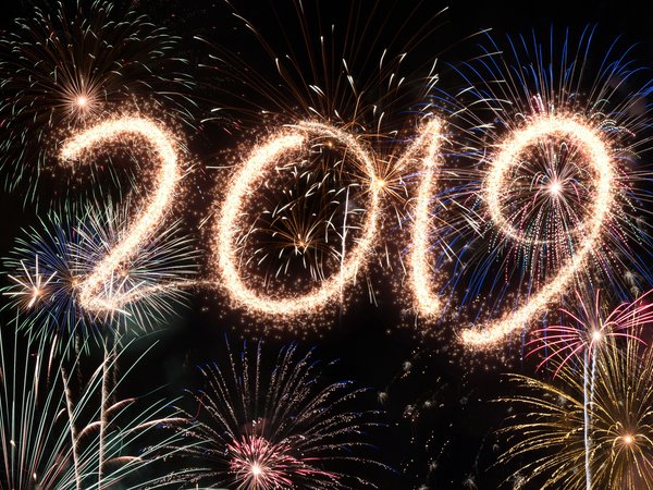 2019, colorful, fireworks, happy, new year, night, новый год, ночь, огни, салют