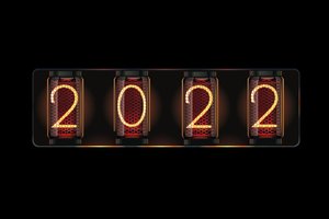Обои на рабочий стол: 2022, Gas-discharge lamp, новый год, фон, цифры