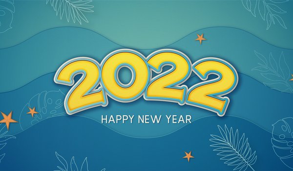 Обои на рабочий стол: 2022, вектор, волны, новый год, цифры