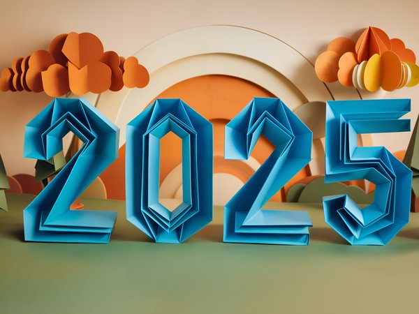 2025, новый год, оригами