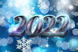 Обои на рабочий стол: 2022, new year, зима, новый год, снежинки, фон, цифры
