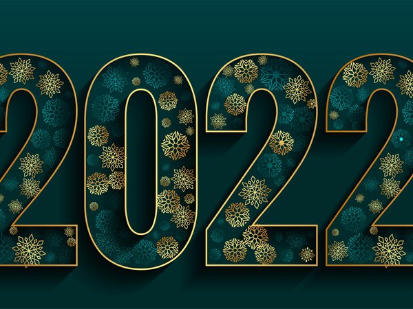 2022, зелёный фон, новый год, рождество, цифры