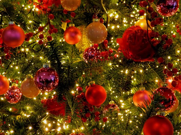 елка, новый год, рождество, украшения, шарики, шары