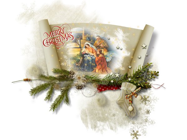 белый фон, надпсиь, новый год, носок, открытка, поздравление, праздник, Рождение Иисуса, рождество, хвоя