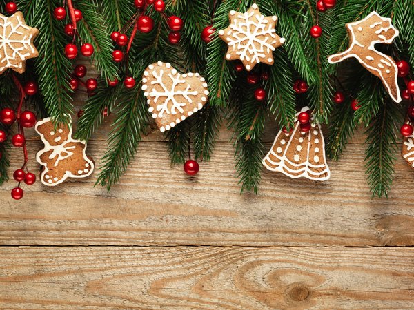christmas, cookies, decoration, gingerbread, happy, merry christmas, new year, wood, Xmas, елка, новый год, печенье, пряники, рождество, ягоды