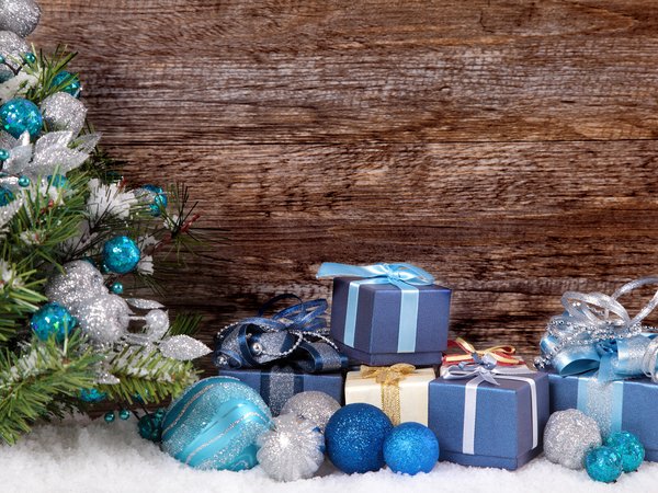 decoration, fir tree, merry christmas, wood, Xmas, новый год, рождество, снег, шары
