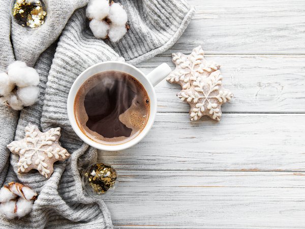 christmas, coffee, cookies, cozy, cup, decoration, mug, new year, snow, winter, винтаж, кружка, новый год, рождество, свитер, снег, украшения, чашка кофе