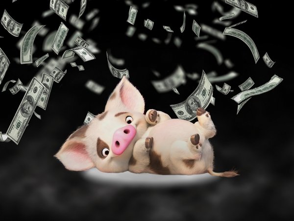деньги, поросенок, свинья, фон
