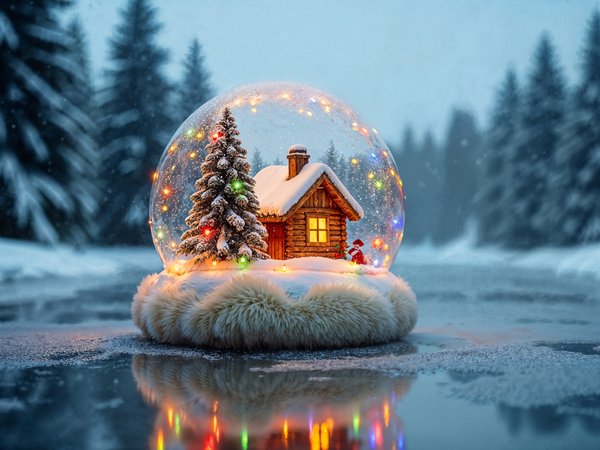 christmas, decoration, glass ball, snow, tree, winter, елка, игрушка, новый год, рождество, снег, стеклянный шар, украшения