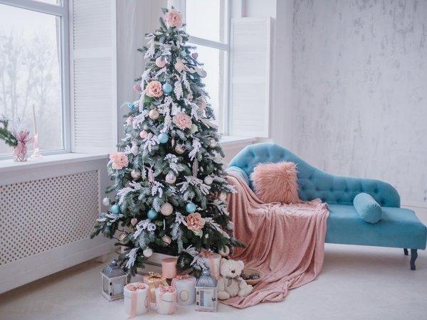 balls, christmas, decoration, design, fir tree, gift, home, interior, merry, new year, room, елка, новый год, подарки, рождество, украшения, шары